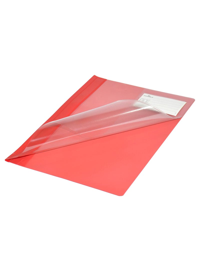 ديورابل مجموعة ملفات مشروعات مقاس A4 مكونة من 25 قطعة أحمر / شفاف - Image 1