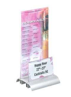 Durable Presenter Sign And Literature Holder Silver/Clear  - Image 1