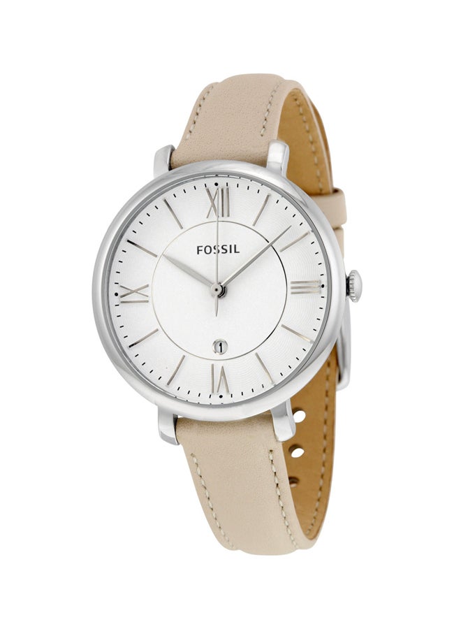 فوسيل ساعة يد بعقارب وسوار من الجلد، طراز ES3793 للنساء - Image 1