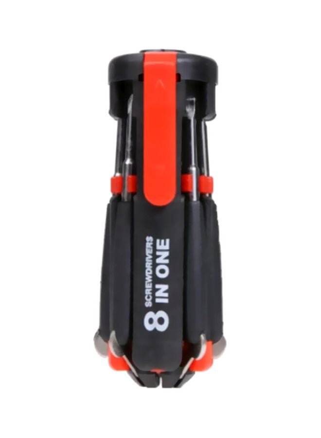 8-In-1 Screwdriver Set With Torch Black/Red/Silver  - Image 2