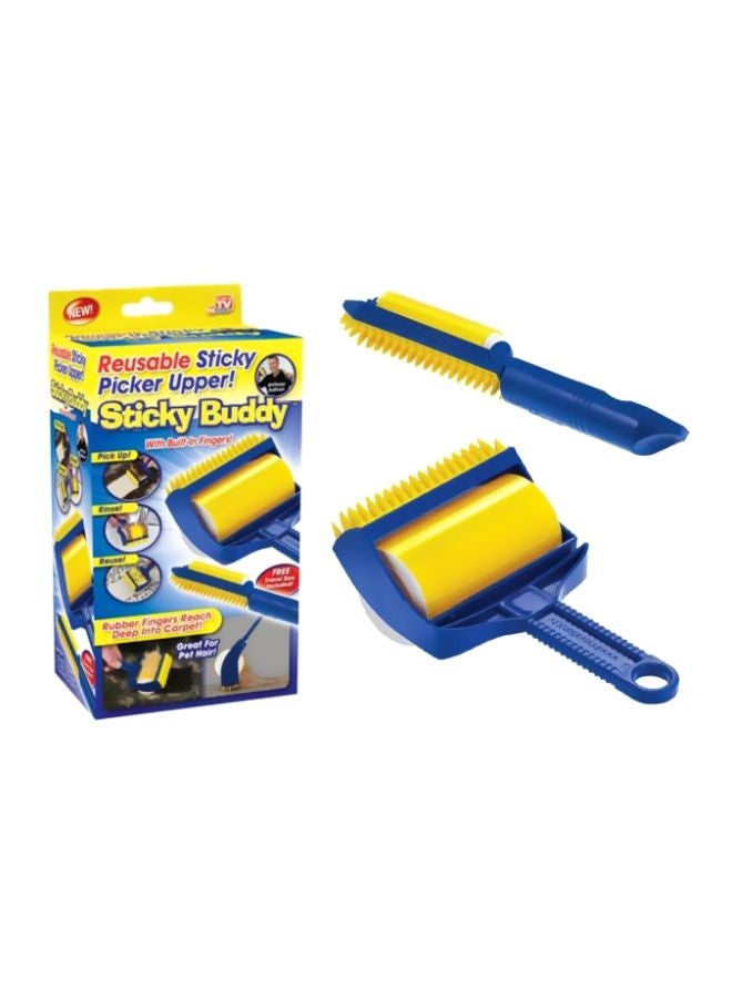 AS SEEN ON TV Sticky Buddy Lint Roller With Built-In Fingers Yellow/Blue - Image 3