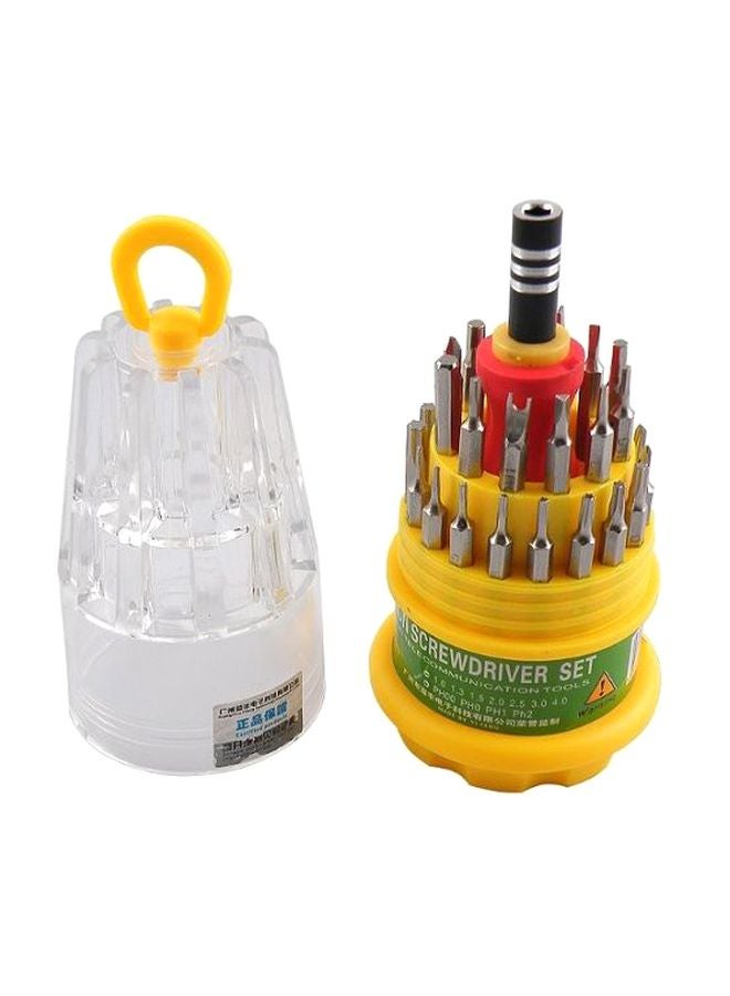 JACKLY - 31-Piece Screwdriver Set In Round Box Yellow/Silver/Clear - Image 1