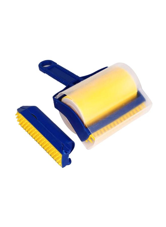 Lint Roller With Built-In Fingers Yellow/Blue - Image 1