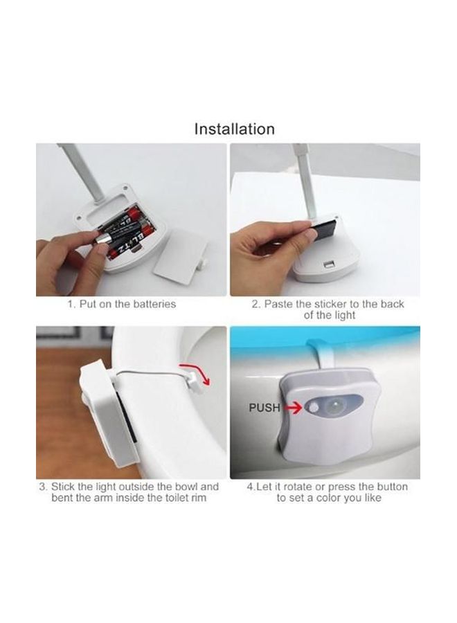 ضوء LED للمرحاض يعمل بجهاز استشعار للحركة متعدد الألوان 6x7x1.8سم  - Image 5
