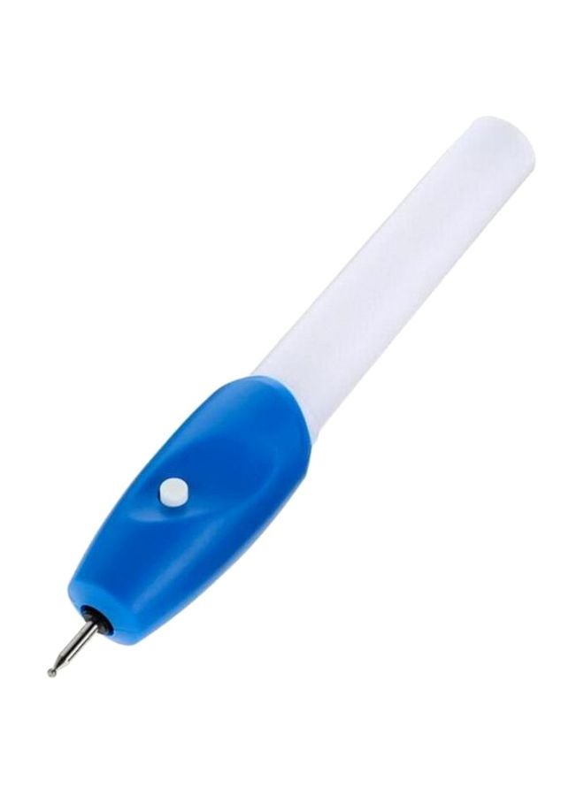Electric Mini Engraving Pen White/Blue 6.88x1.02inch  - Image 1