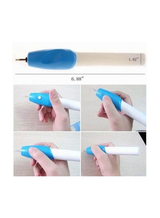 Electric Mini Engraving Pen White/Blue 6.88x1.02inch  - Image 4