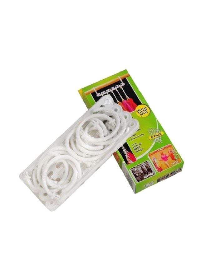8-Piece Cloth Organizer Hook White
