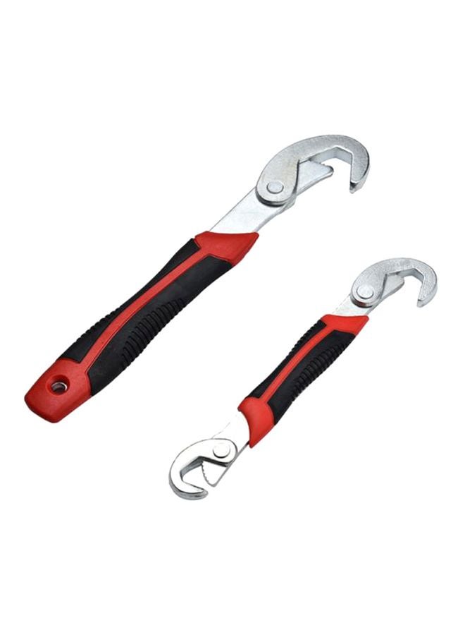 2-Piece Snap'N Grip Wrench Spanner Set Red/Black/Silver - Image 1