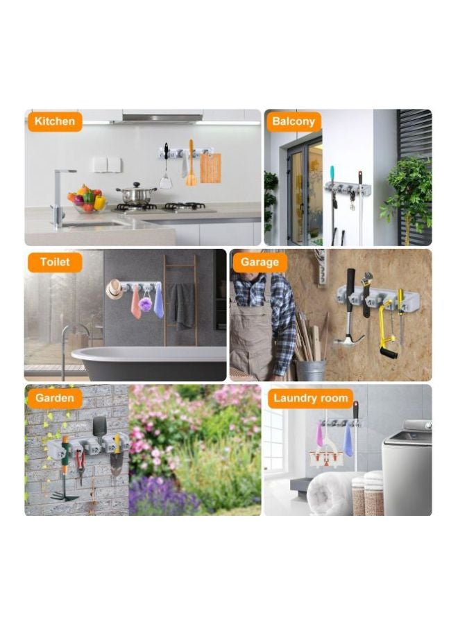 Wall Mounted Mop Organizer Grey 26.5x8.7x6.5cm  - Image 5