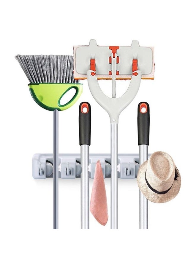 5-Hook Wall Mounted Tool Organizer Grey - Image 2