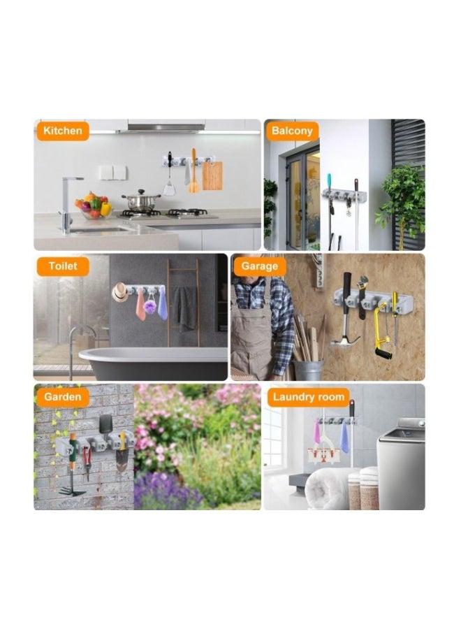5-Hook Wall Mounted Tool Organizer Grey - Image 5