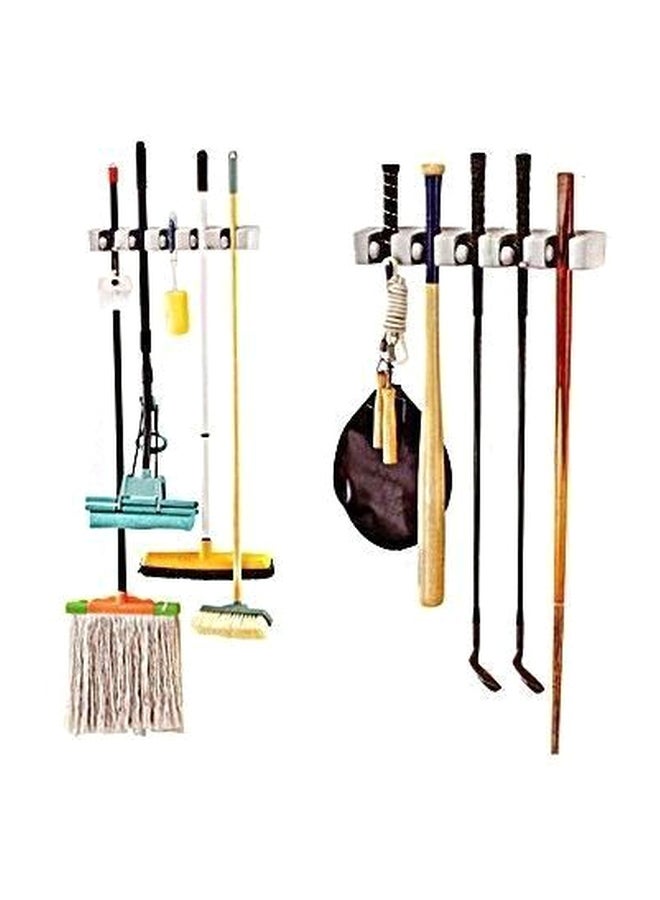 Wall Mount Mop Holder Grey 41x6x8cm  - Image 2