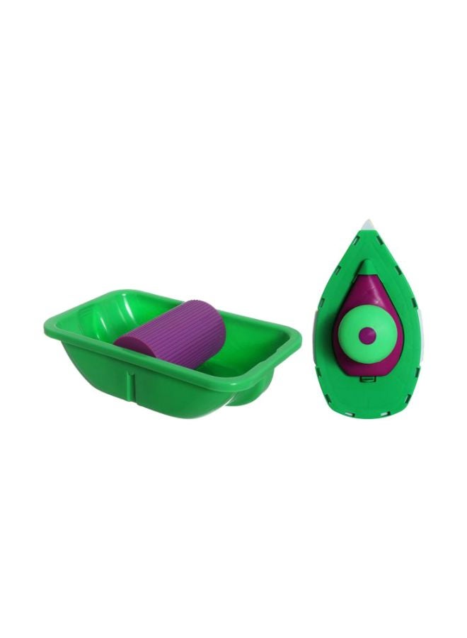 طقم رول طلاء مع طبق أخضر / أرجواني  - Image 1