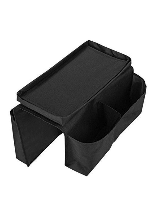 6-Pocket Sofa Armrest Organizer With Armrest Tray Black 31cm - Image 5