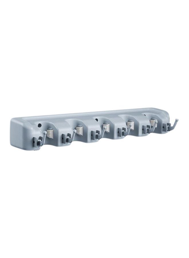 Generic Wall Mounted Mop Brush Organizer Grey 33x7cm  - Image 1