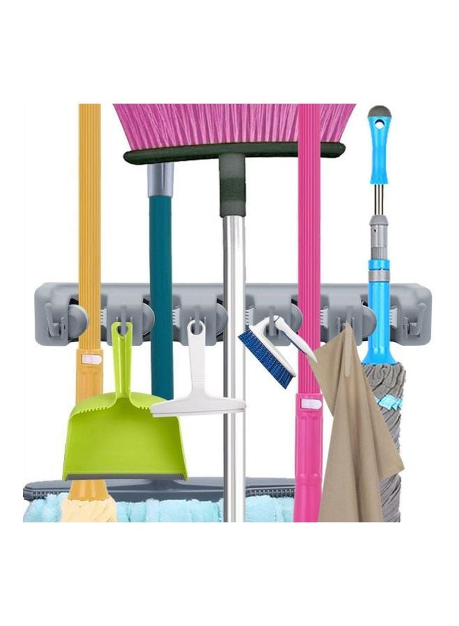 Generic Wall Mounted Mop Brush Organizer Grey 33x7cm  - Image 5