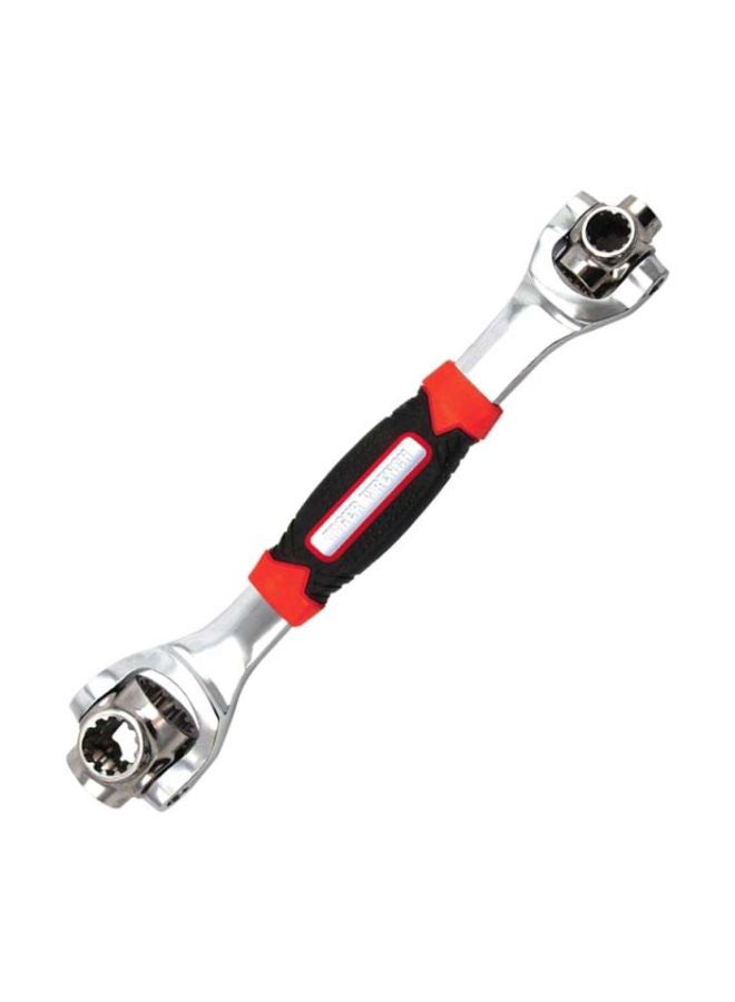 Generic Multi-Purpose Ratchet Wrench Silver/Red/Black 