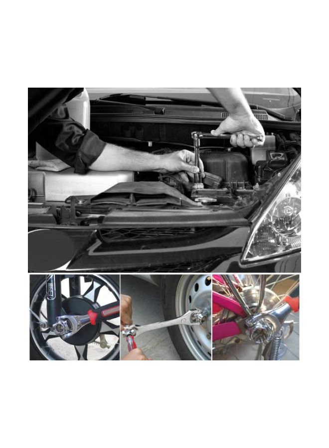 48-In-1 Multipurpose Wrench Tool Silver/Red/Black  - Image 4
