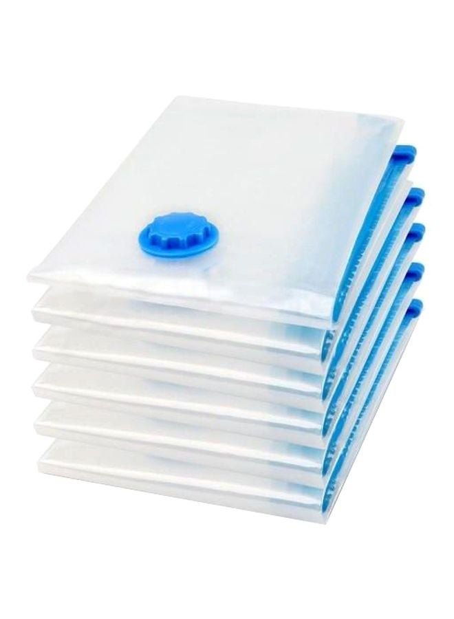 Qings 6-Piece Ziplock Storage Bag Clear/Blue 70x50cm  - Image 1