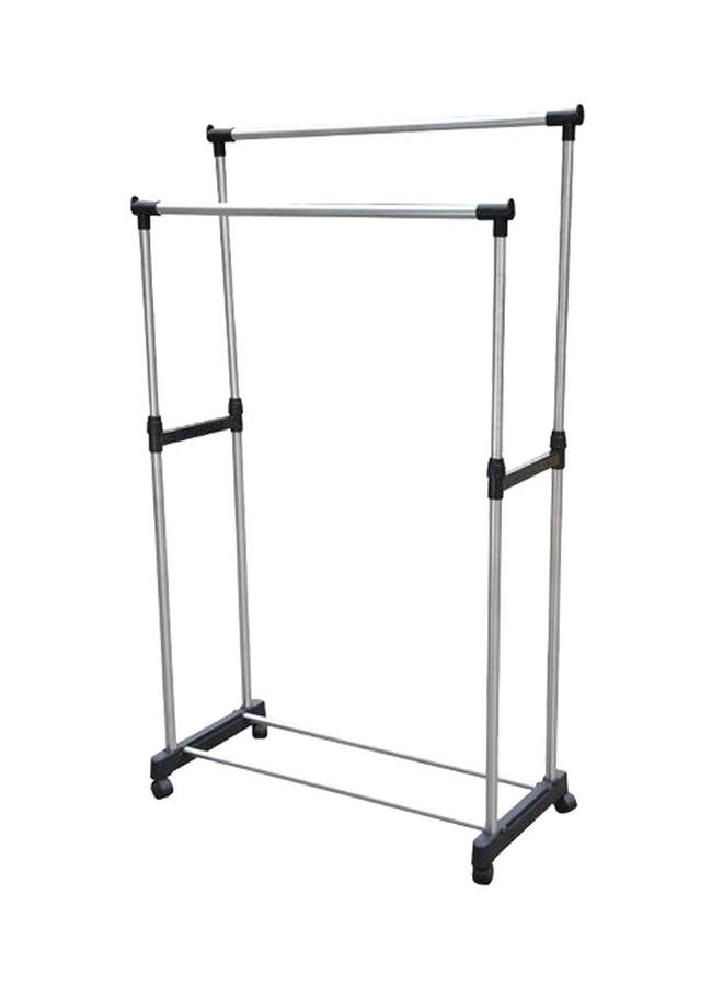 حامل علاقة للملابس التي يمكن طيها أسود/ فضي 160x42x80سم - Image 1