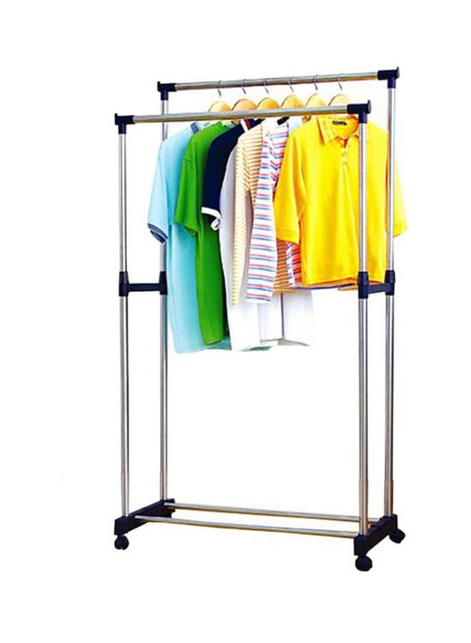 حامل علاقة للملابس التي يمكن طيها أسود/ فضي 160x42x80سم - Image 3