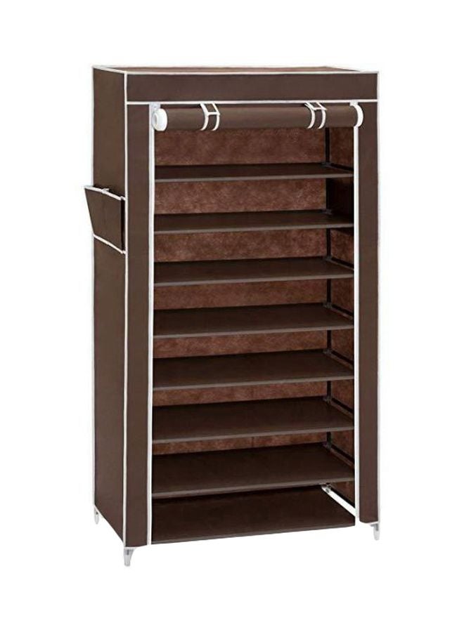 Generic 9-Layer Shoe Rack Brown/White 160x60x30cm  - Image 1