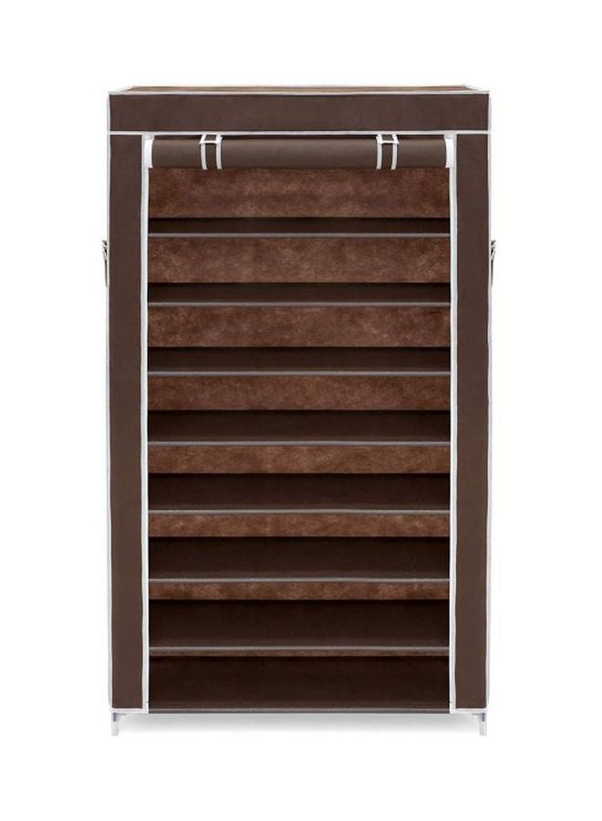 Generic 9-Layer Shoe Rack Brown/White 160x60x30cm  - Image 3