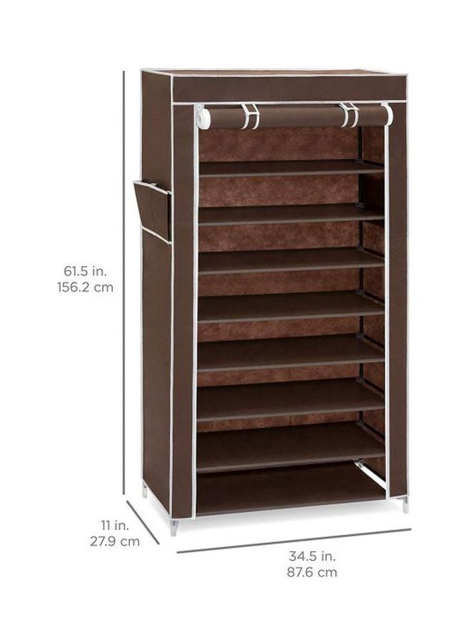 Generic 9-Layer Shoe Rack Brown/White 160x60x30cm  - Image 4
