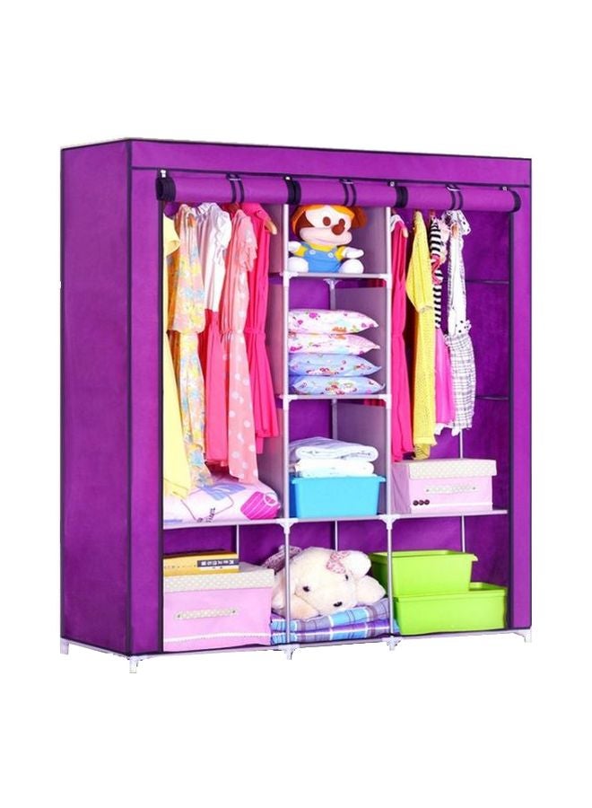 Portable Cupboard Closet Organization Purple 170x150x45centimeter