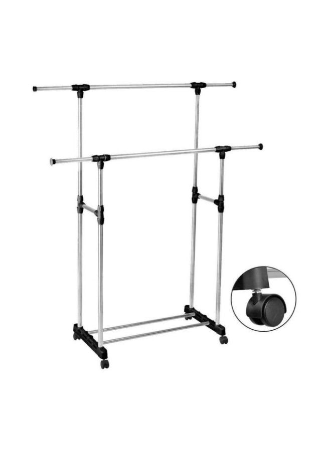 رف ملابس بعمودين فضي - Image 3