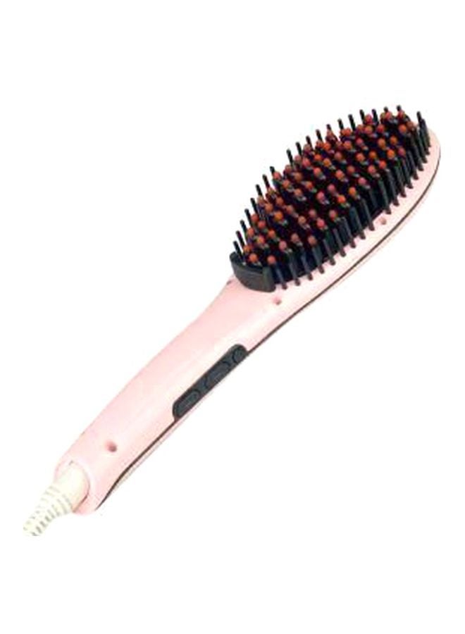 Hair Straightener Brush Pink/Black - Image 1