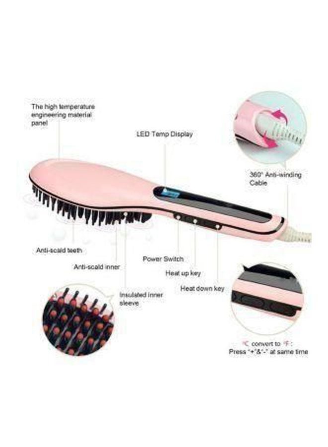 Hair Straightener Brush Pink/Black - Image 3