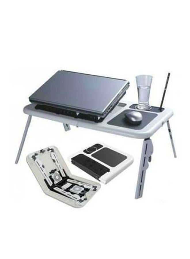 مكتب للابتوب قابل للتعديل مع مروحة تبريد أبيض/ أسود - Image 2