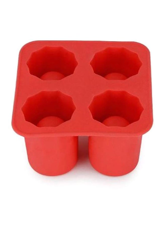 Shot Glasses Style Silicone Ice Cube Tray Red 3.9x3.9x3inch