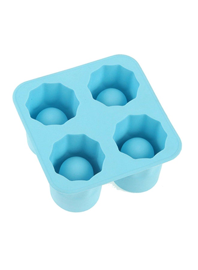 صينية مكعبات ثلج من السيليكون بتصميم على شكل كأس زجاجية صغيرة لون أزرق 3.9x3.9x2بوصة - Image 1
