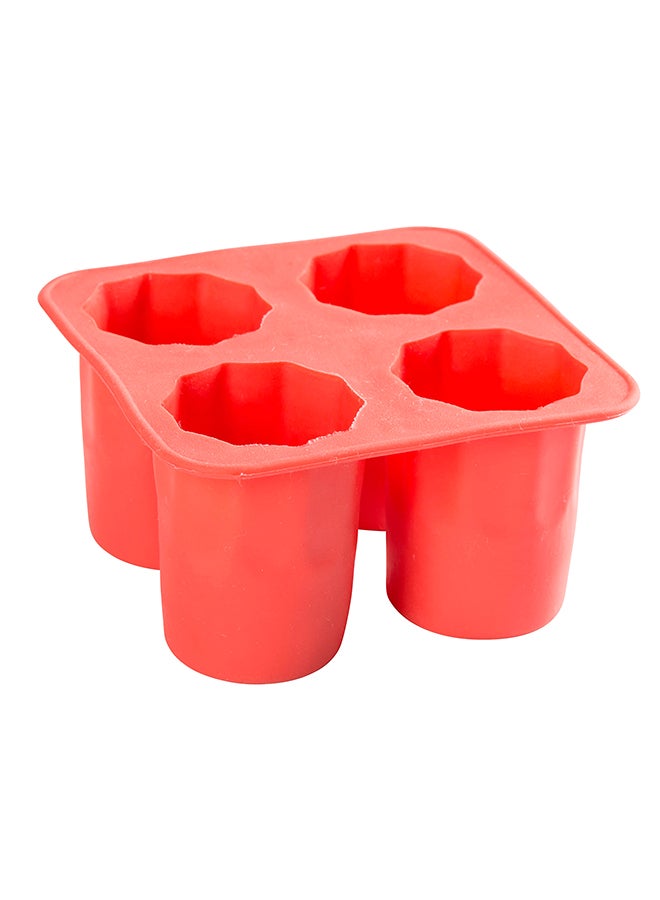 Shot Glasses Style Silicone Ice Cube Tray Red 3.9x3.9x3inch