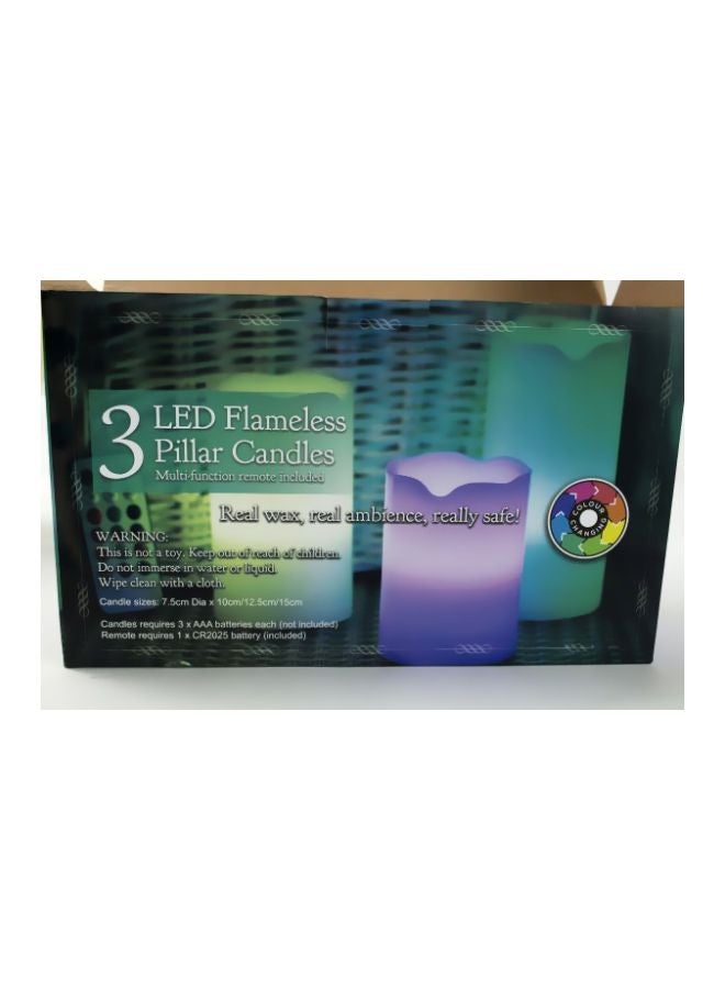 3-Piece Flameless Candle Red/Green/Blue - Image 2