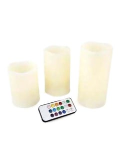 AS SEEN ON TV 3-Piece Flameless Candle With Remote Control Set White  - Image 2