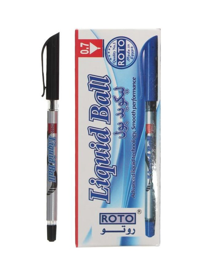 Roto 12-Piece Liquid Ball Ballpoint Pens Black 