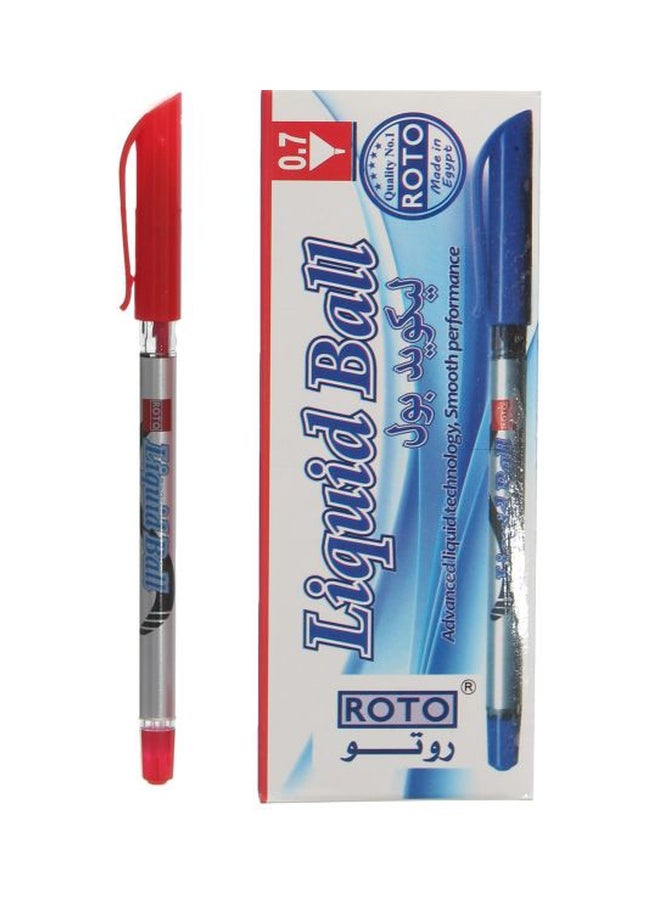 Roto 12-Piece Liquid Ball Pen Red 