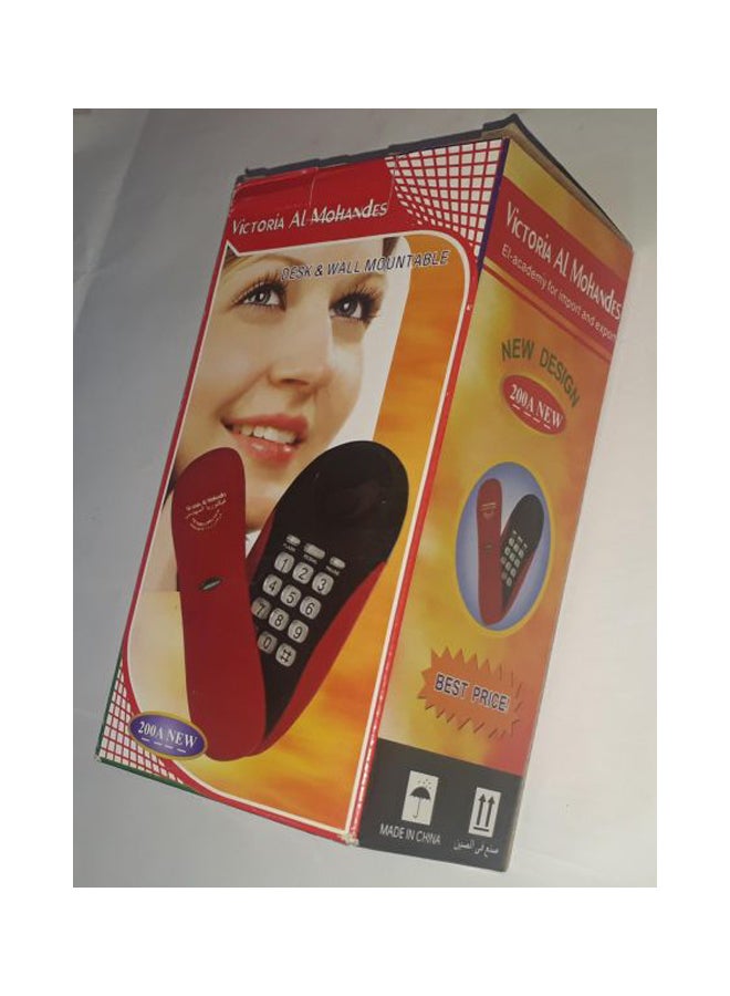VicoriaAlMohandes Corded Telephone For Landline Red/White - Image 3