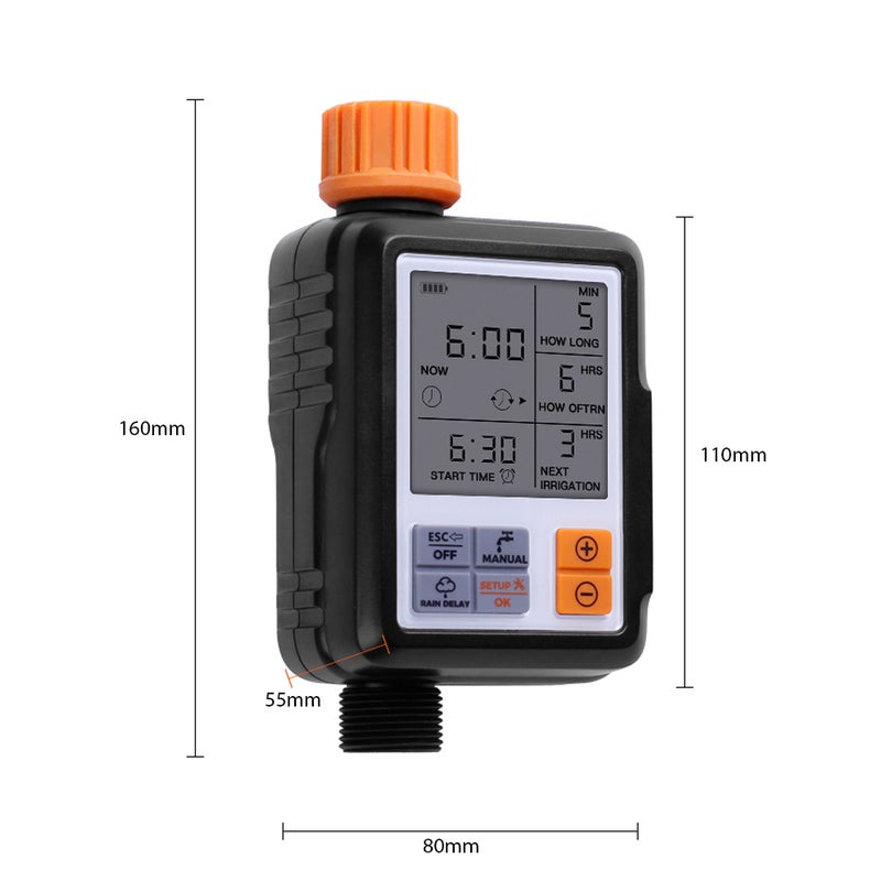Generic - Large Screen Automatic Watering Timer Black/Orange 420grams - Image 1