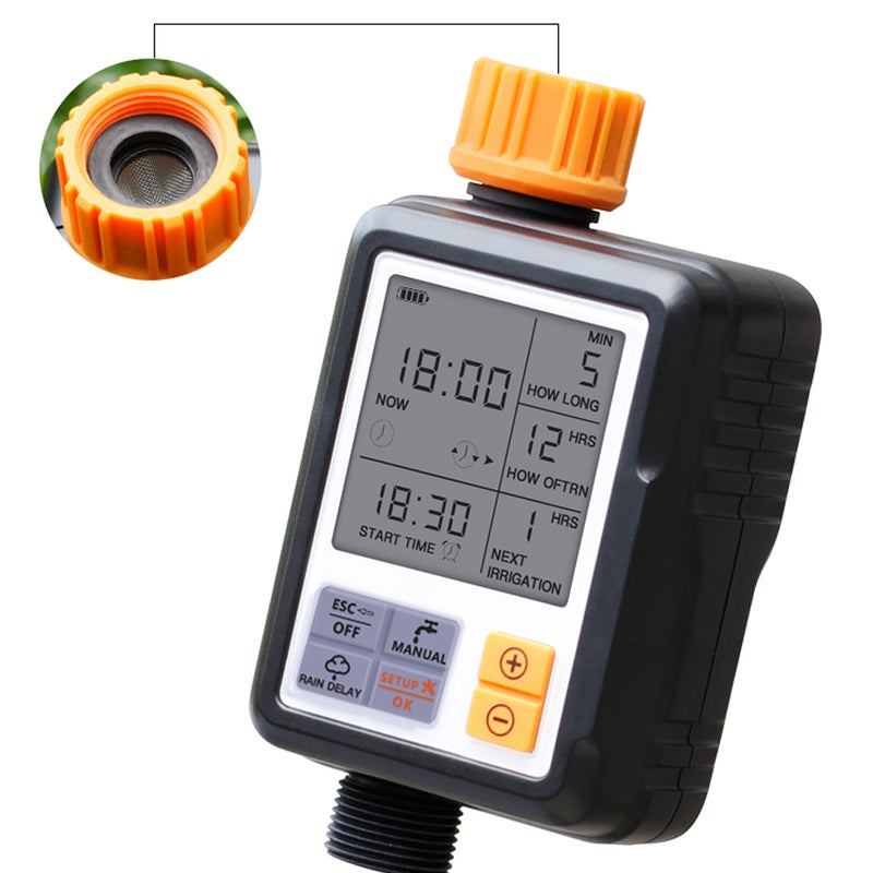 Generic - Large Screen Automatic Watering Timer Black/Orange 420grams - Image 1