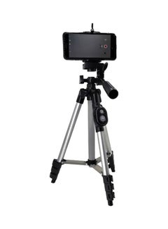 Portable Tripod Stand With Selfy Remote Silver/Black