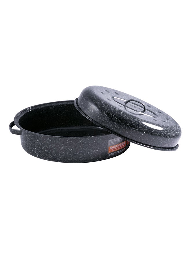Columbian Granite Ware Covered Oval Roaster Black - Image 2