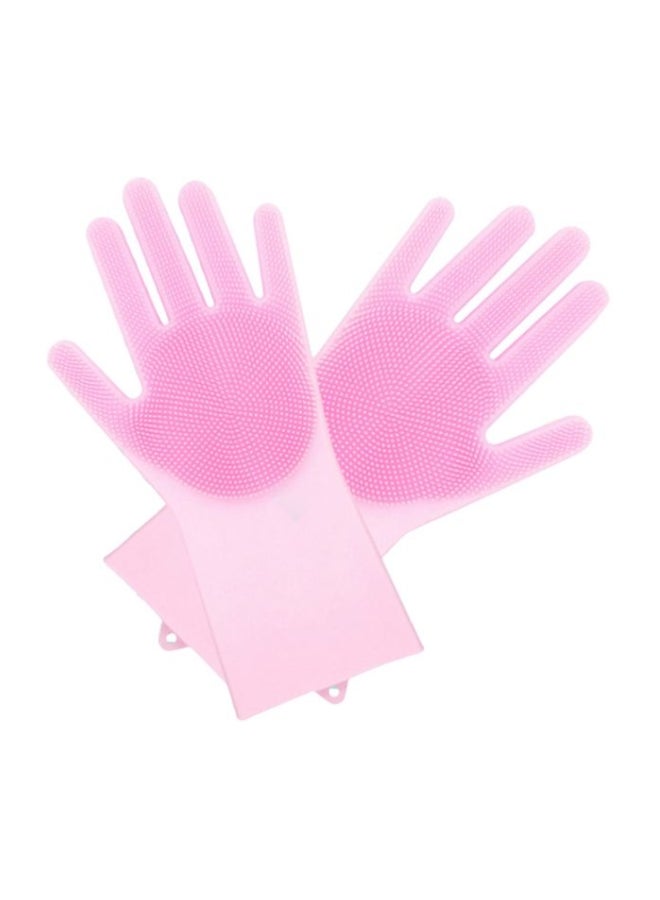 Silicone Dishwashing Gloves Pink - Image 2