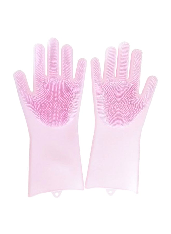 Generic Silicone Dishwashing Gloves Pink  - Image 1