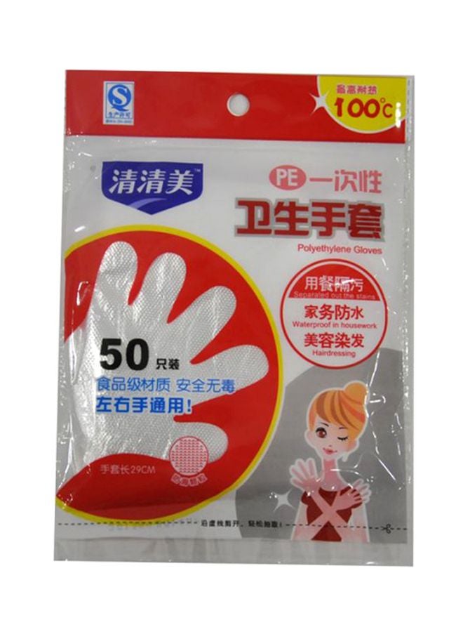 100-Piece Plastic Gloves Clear 