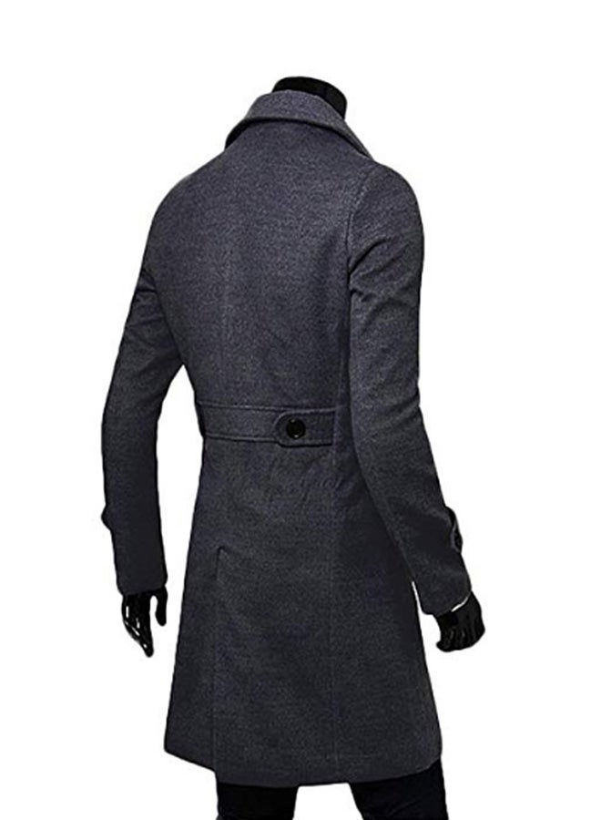 جاكيت طويل بأكمام طويلة ومقاس ضيق رمادي - Image 2