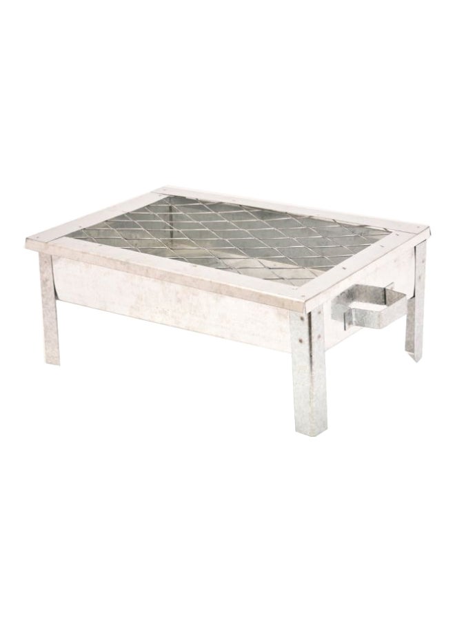 BBQ Standing Charcoal Grill Silver 47x29x17cm